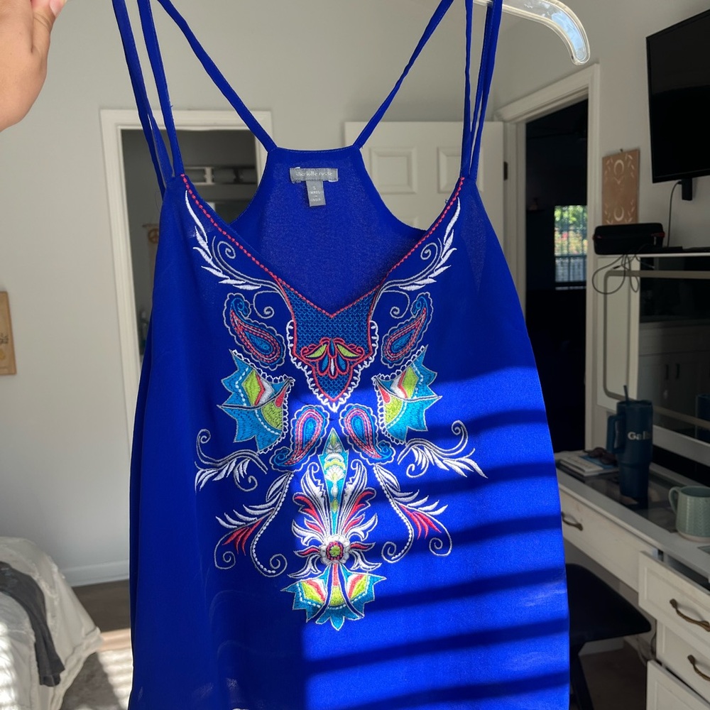 Charlotte Russe Royal Blue Embroidered Camisole